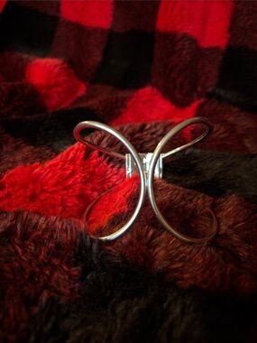 Silver Double-Loop Cuff Bracelet